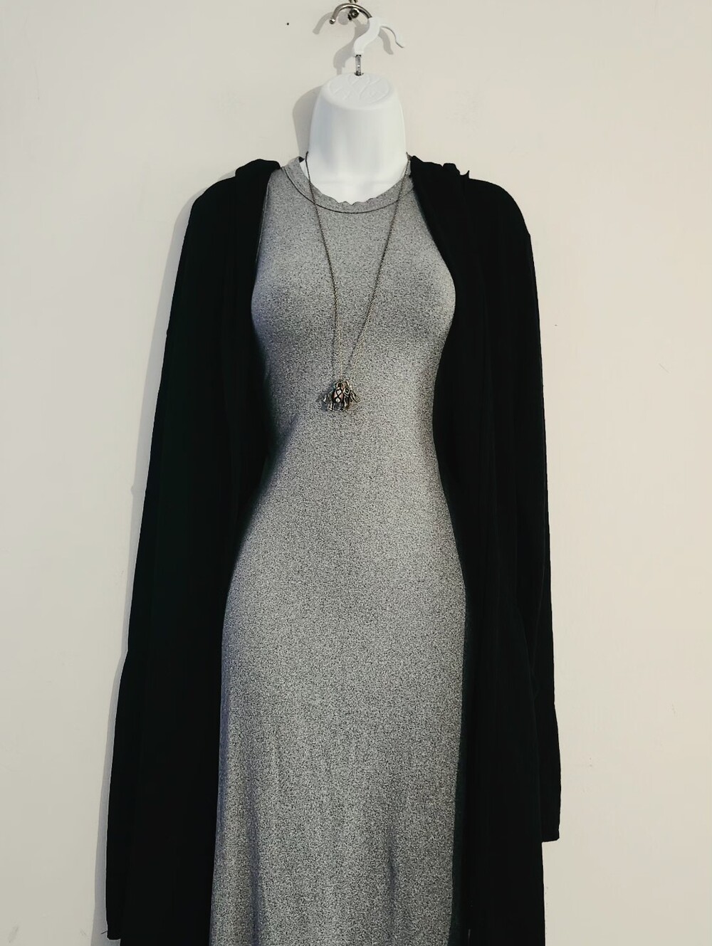 Zara Hooded Open-Front Cardigan with a   Asymmetric Hem Size: L | Color: Black